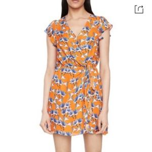 Parker Orange Floral Print Silk Mini Dress size XL